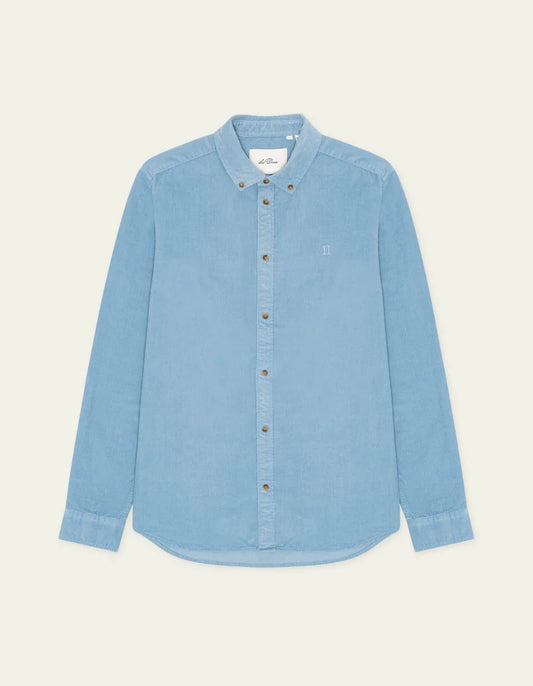 Les deux | Chemise en coton corduroy "Pinwale" - Bleu allure