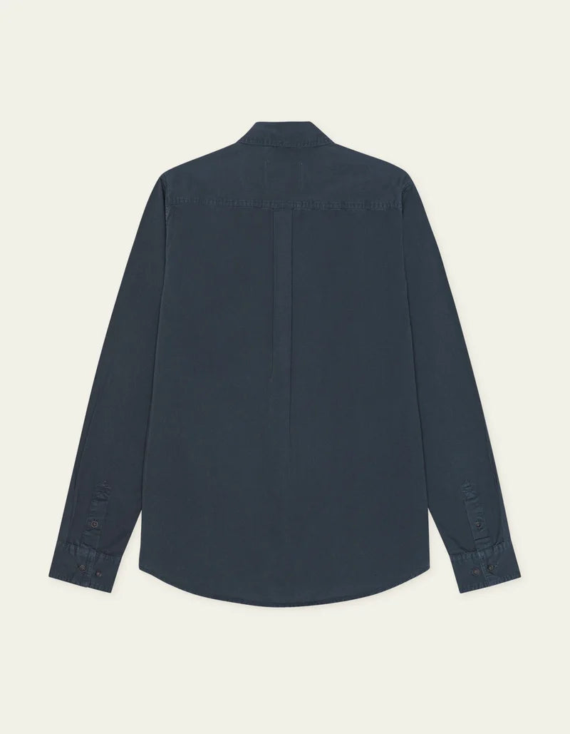 Les deux | Chemise en coton "Teinte en pièce" - Bleu encré