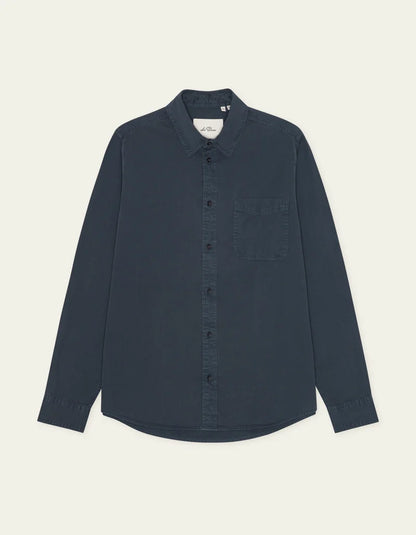 Les deux | Chemise en coton "Teinte en pièce" - Bleu encré