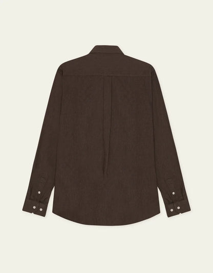 Les deux | Chemise en coton "Flannel douce" - Brun délicieux