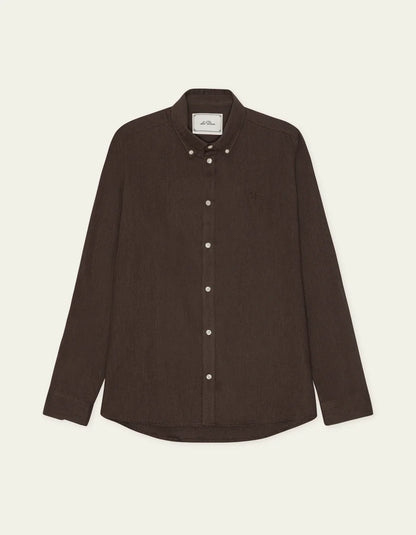Les deux | Chemise en coton "Flannel douce" - Brun délicieux