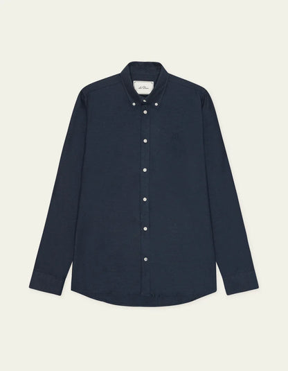 Les deux | Chemise en coton "Flannel douce" - Bleu marin foncé