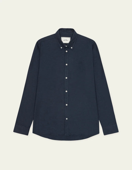 Les deux | Chemise en coton "Flannel douce" - Bleu marin foncé