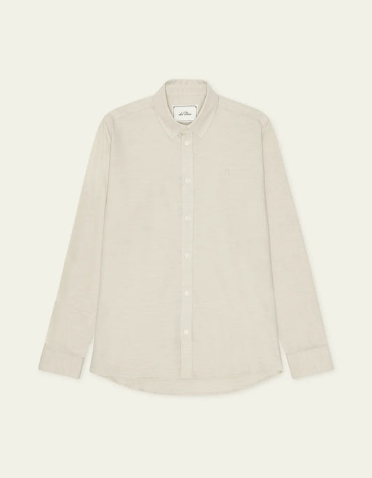 Les deux | Chemise en coton "Flannel douce" - Gris huître