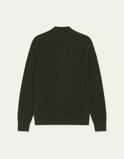 Les deux | Pull en tricot "Zipper" - Vert résine