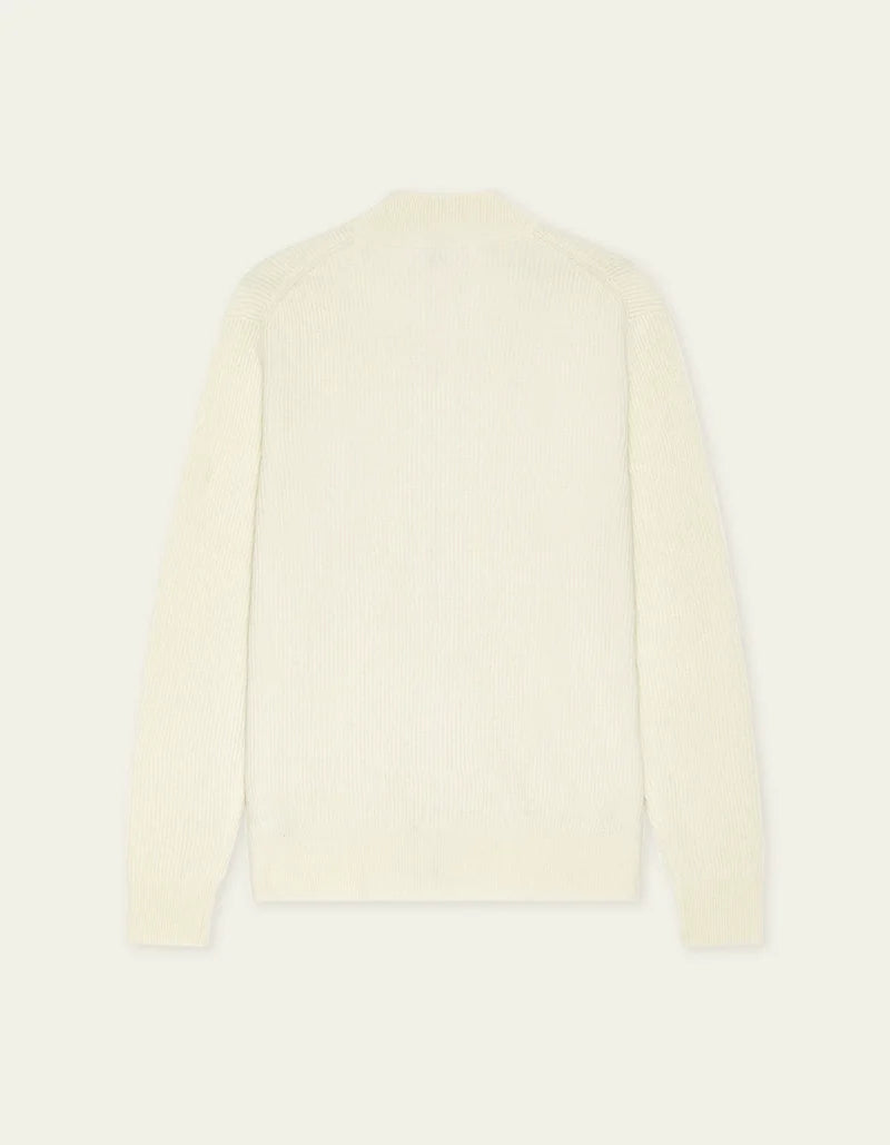 Les deux | Pull en tricot "Zipper" - Ivoire mélange