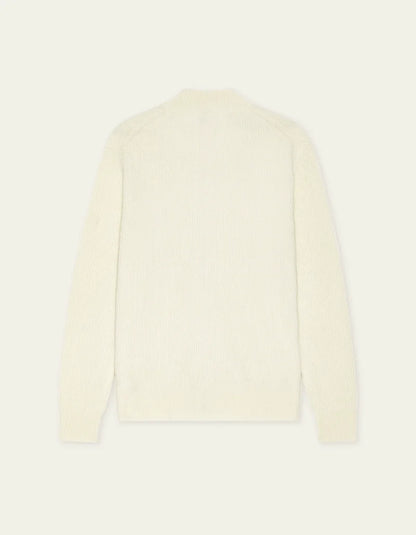 Les deux | Pull en tricot "Zipper" - Ivoire mélange