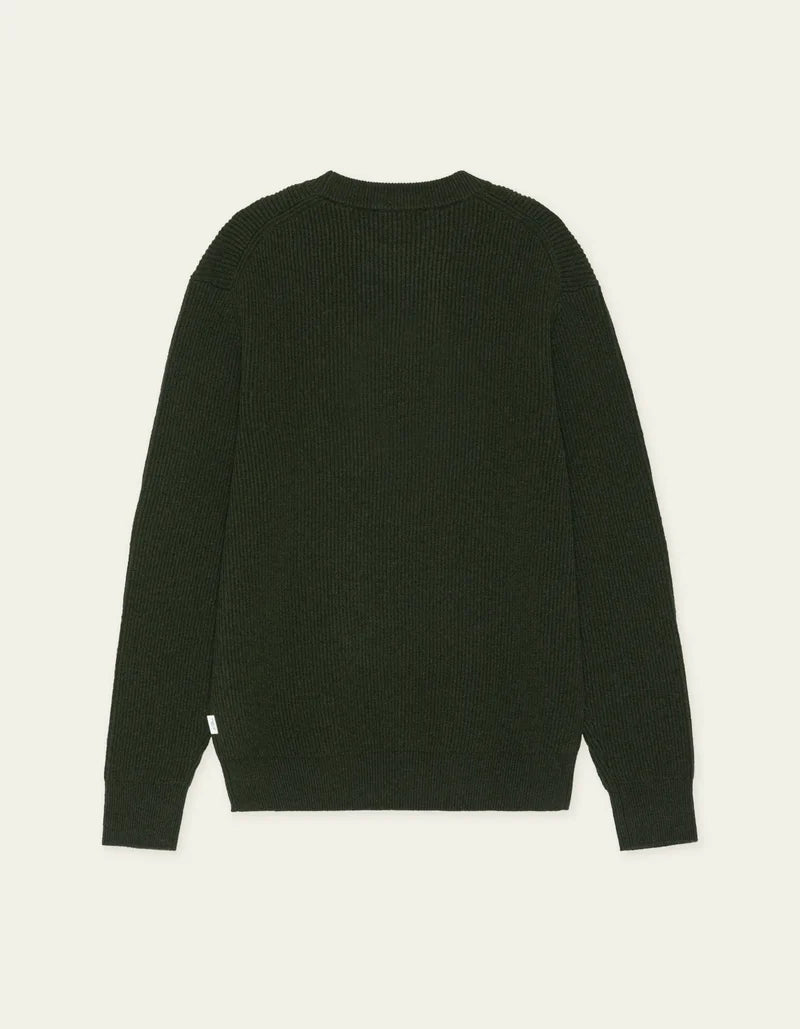 Les deux | Pull en tricot "Round neck" - Vert résine