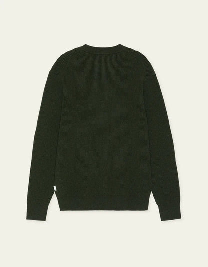 Les deux | Pull en tricot "Round neck" - Vert résine