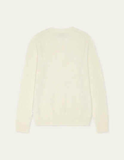 Les deux | Pull en tricot "Round neck" - Ivoire mélange