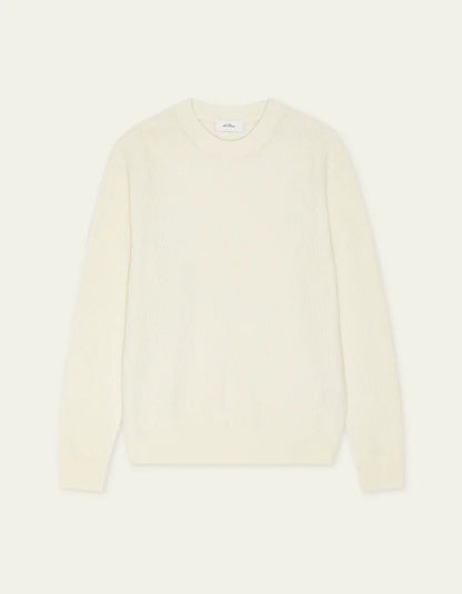 Les deux | Pull en tricot "Round neck" - Ivoire mélange