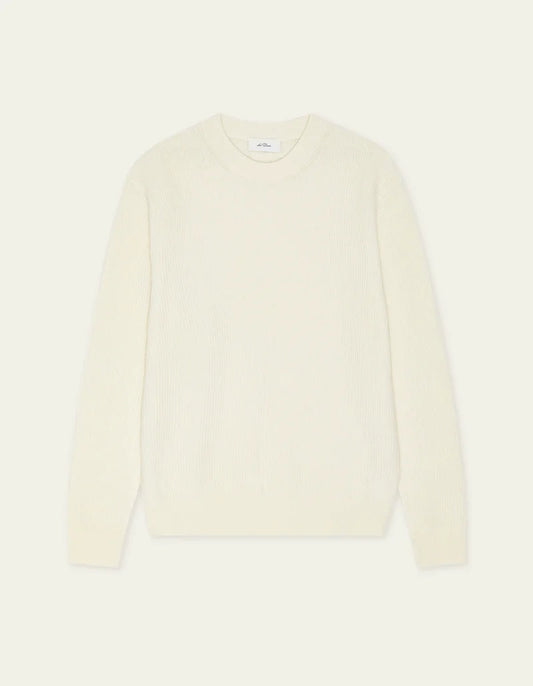 Les deux | Pull en tricot "Round neck" - Ivoire mélange