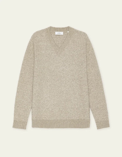 Les deux | Pull en tricot "V-neck" - Brun sable