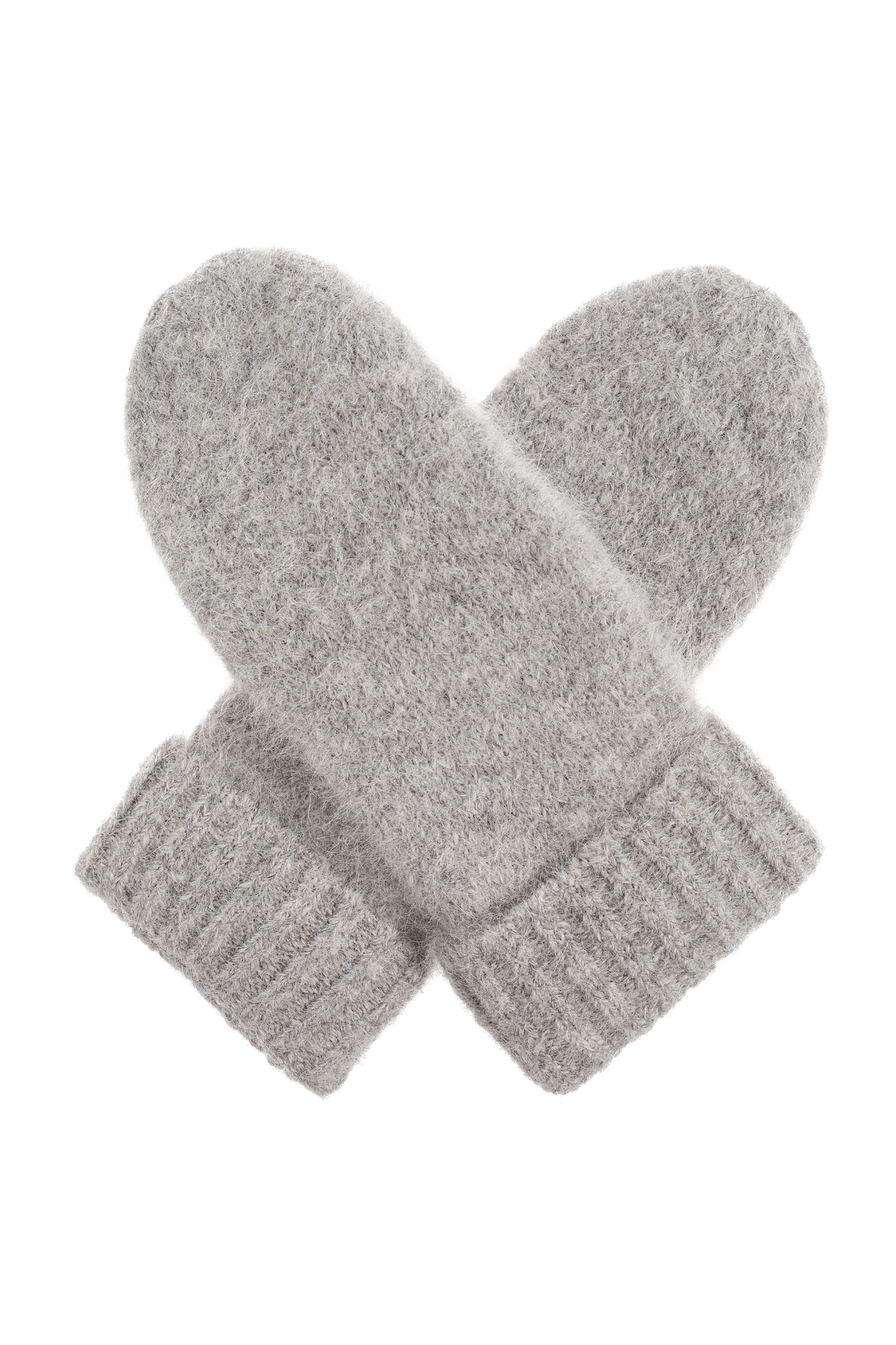 Samsoe Samsoe |  Les mitaines en alpaga tricotées Sajeanne - Gris clair