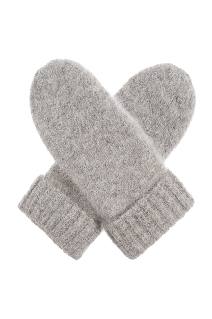 Samsoe Samsoe |  Les mitaines en alpaga tricotées Sajeanne - Gris clair