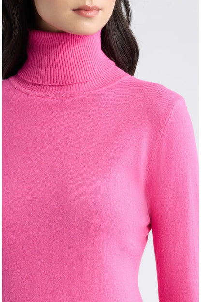 Dèluc | Pull à col roulé 'Silene' | Rose