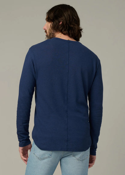 JOE's | Haut Henley à manches longues en lin et coton  - Marine