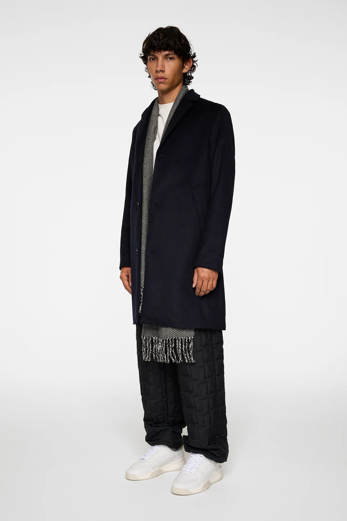 J.LINDEBERG | Manteau "August Melton" Cashemere  - Bleu Marine