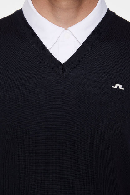 J.Lindeberg | Gilet en maille mérinos "Liam" - Bleu marine