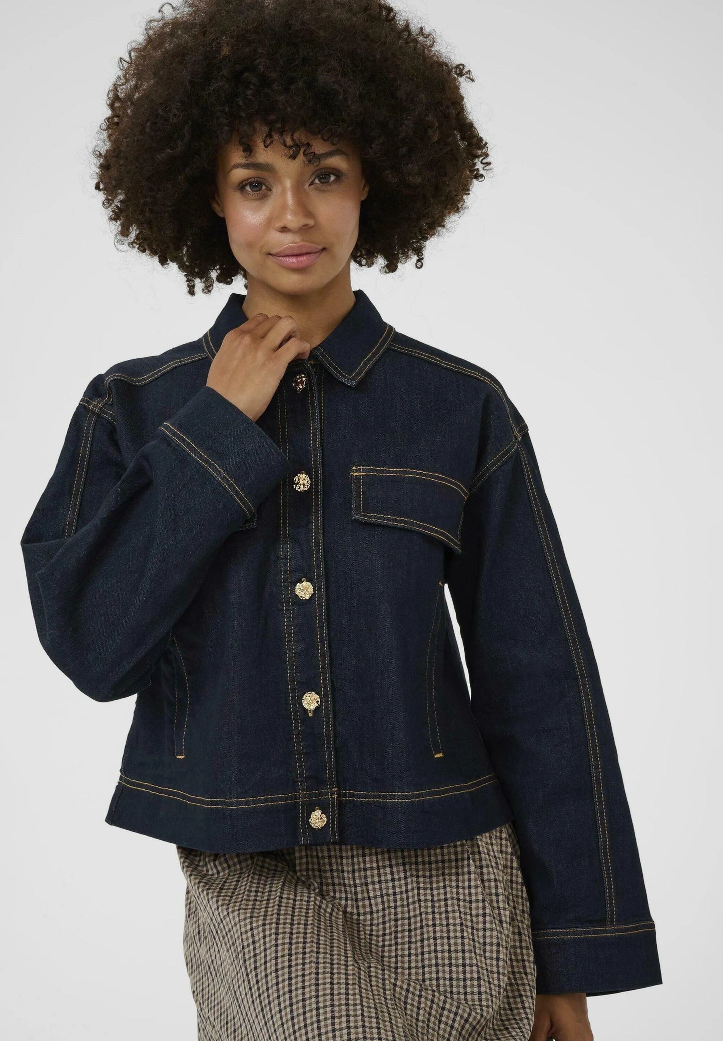 Culture | Veste en jean Bobbie coupe détendue - bleu foncé