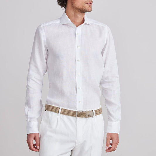 EMANUEL BERG | Chemise ''Harvard'' en lin- Blanc