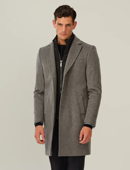 SAND Copenhagen | Manteau ''Sultan Tech'' mélange de cachemire - Gris clair