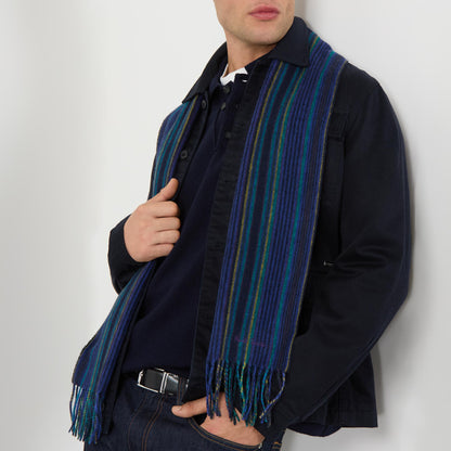 Paul Smith | Écharpe en laine d'agneau à rayures - Marine