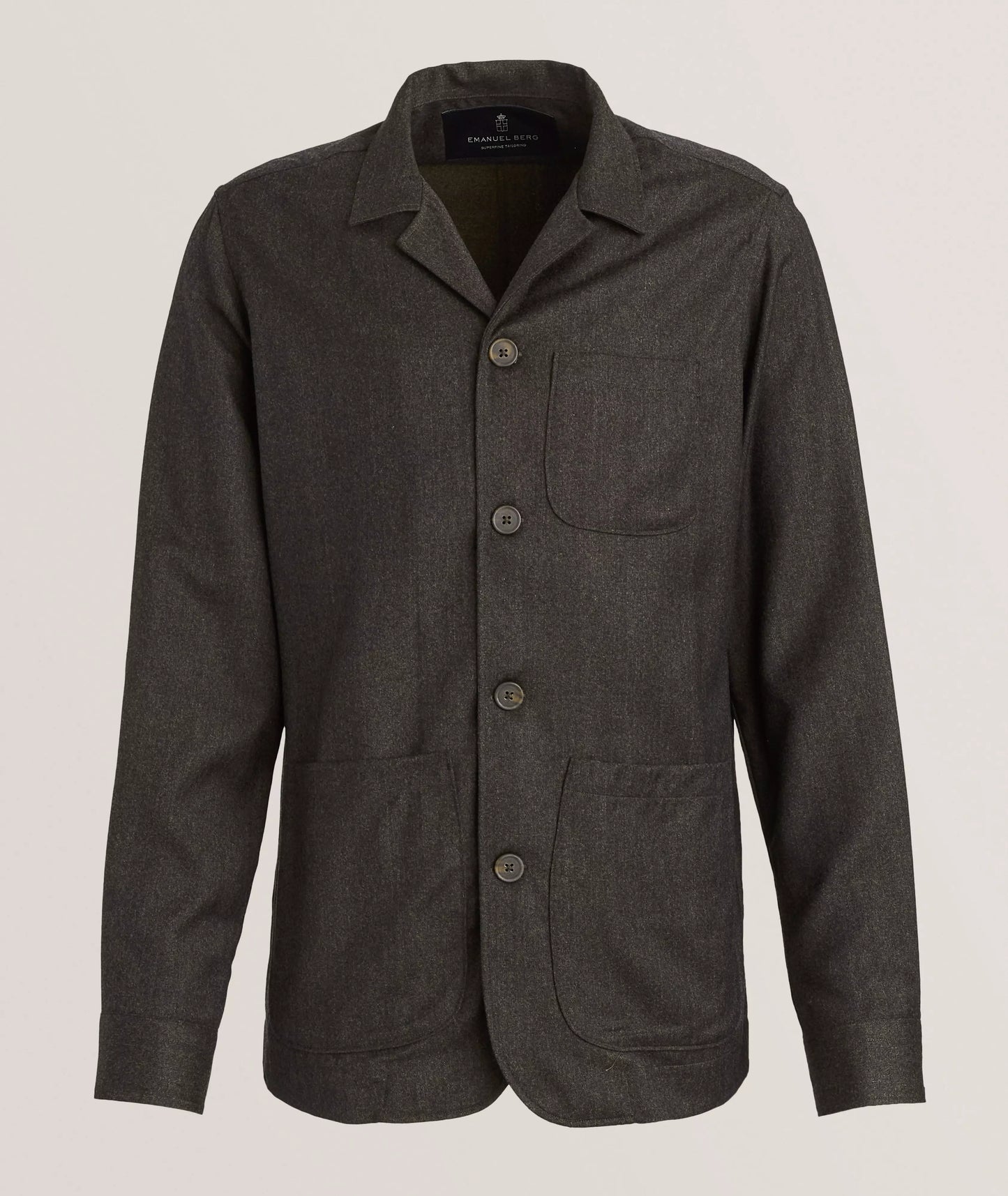 Emanuel Berg | Surchemise en flanelle de laine - marron