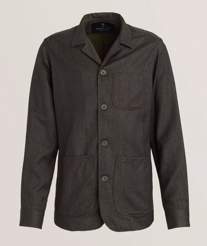 Emanuel Berg | Surchemise en flanelle de laine - marron