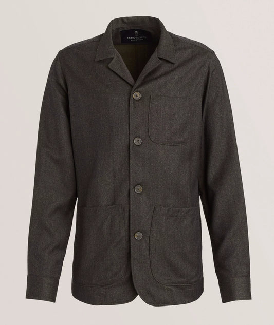Emanuel Berg | Surchemise en flanelle de laine - marron