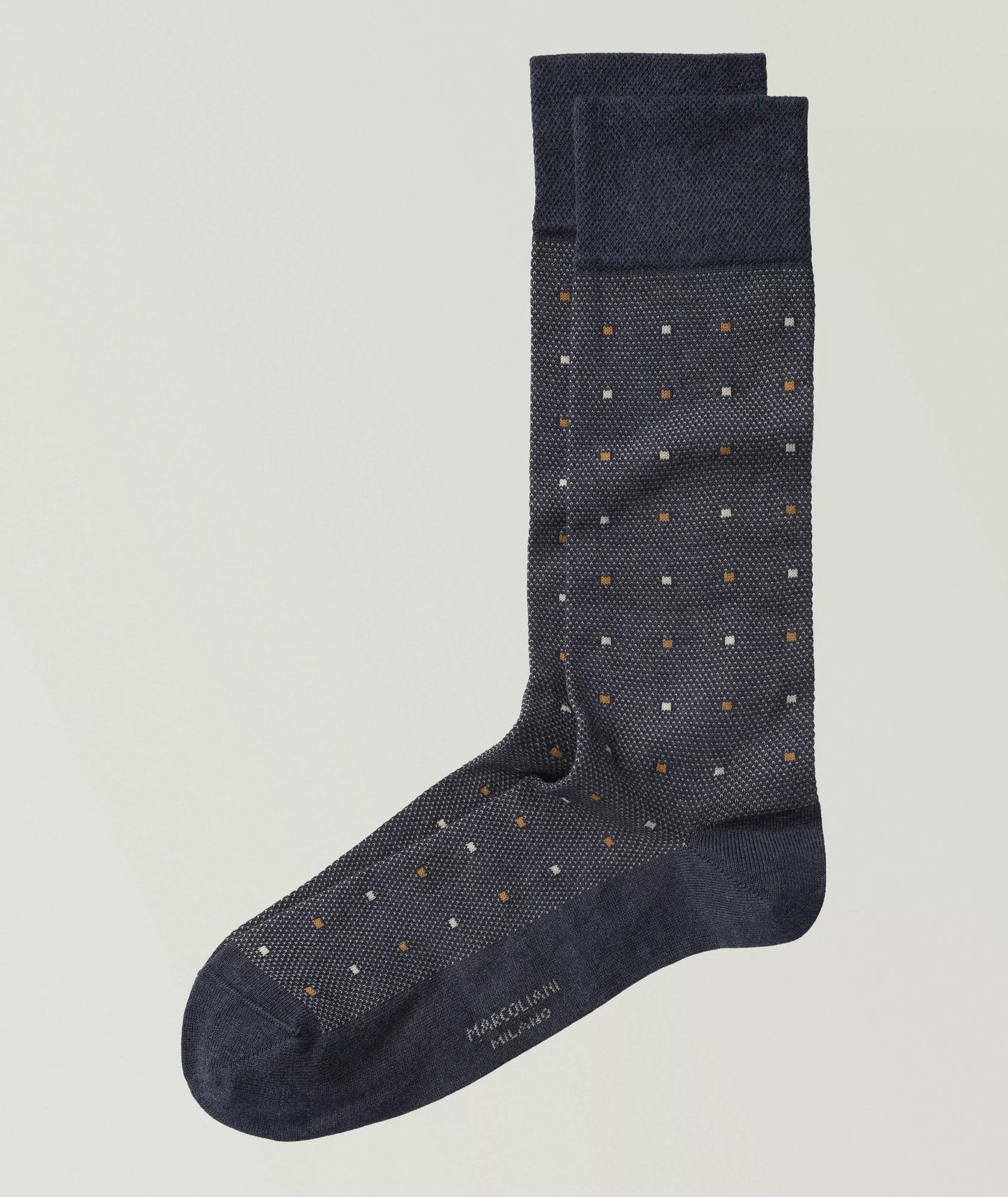 Marcoliani | Chaussettes coton-mélange pima pois contemporaines - Bleu Moyen
