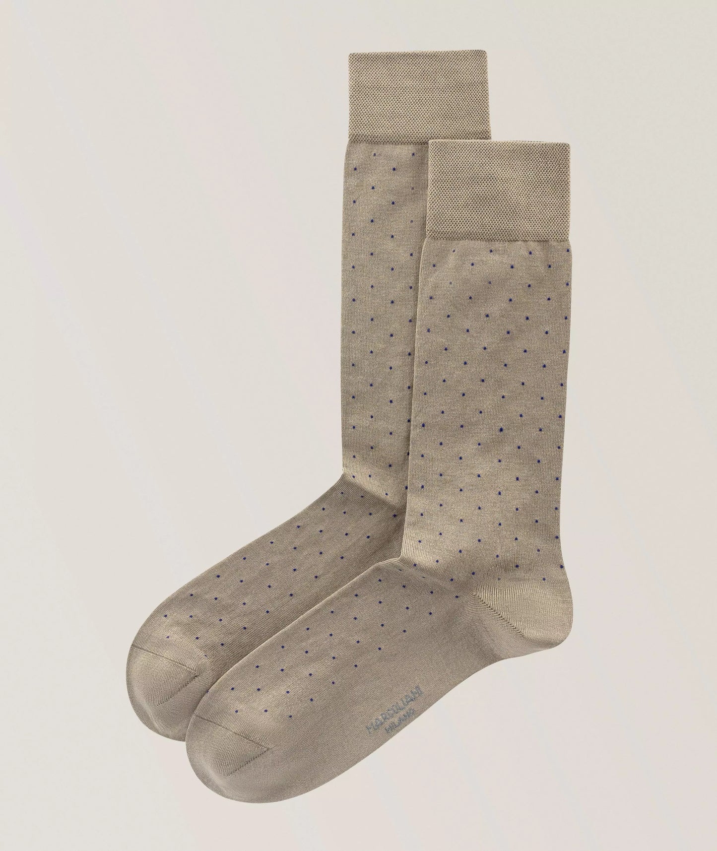 Marcoliani - Chaussettes à motifs de pois en coton Pima - Taupe