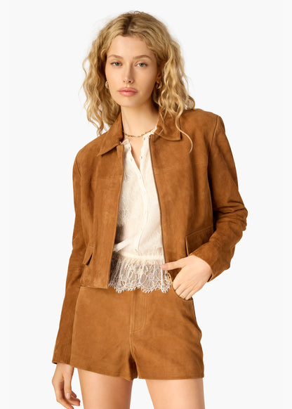 Cami NYC | Veste courte en daim ''Sullivan'' - Cognac