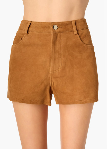 Cami NYC | Short ''Travi''s en daim - Cognac
