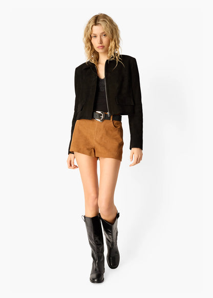 Cami NYC | Short ''Travi''s en daim - Cognac
