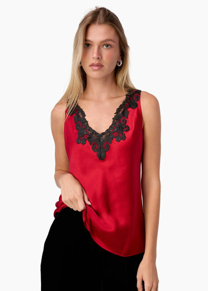 Cami NYC | La camisole en soie ''Romey'' - Rouge