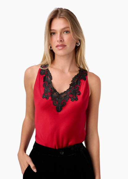Cami NYC | La camisole en soie ''Romey'' - Rouge