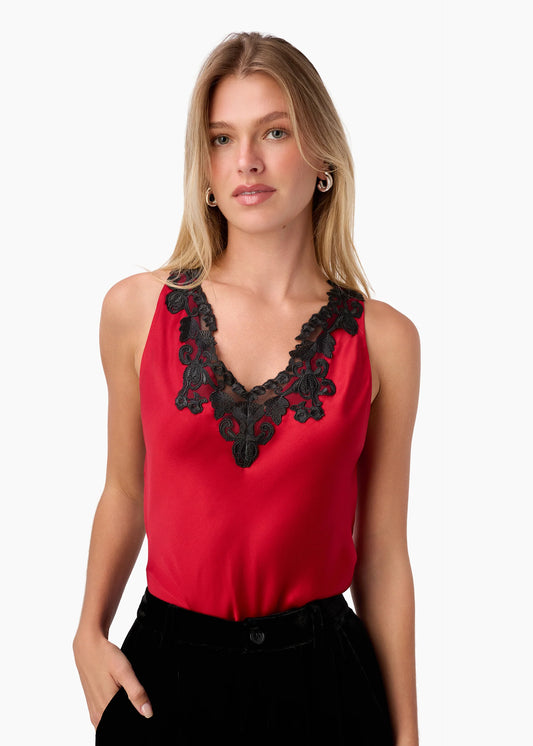 Cami NYC | La camisole en soie ''Romey'' - Rouge