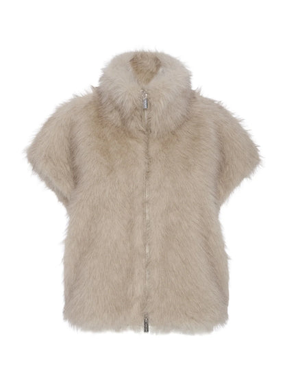 Sanctuary | Veste en fourrure soyeuse 'Silky' | Beige