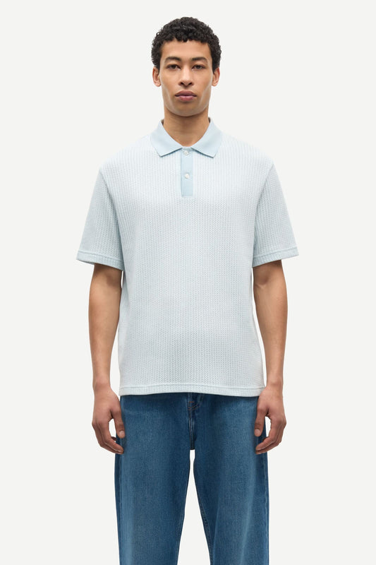 SAMSØE SAMSØE | Polo en maille "Sajase" - Bleu ciel
