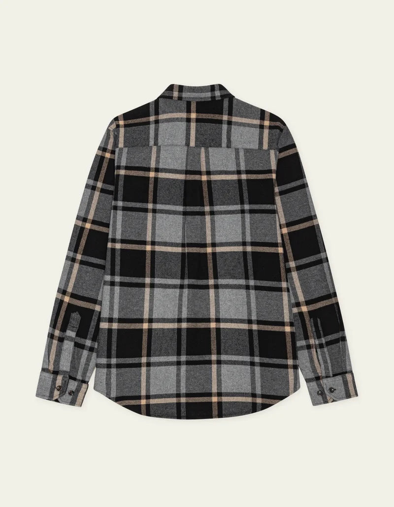 Les deux | Chemise en coton flanelle "Check" - Gris mélange