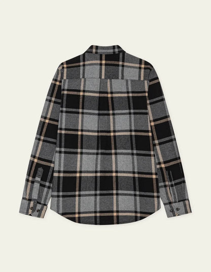 Les deux | Chemise en coton flanelle "Check" - Gris mélange