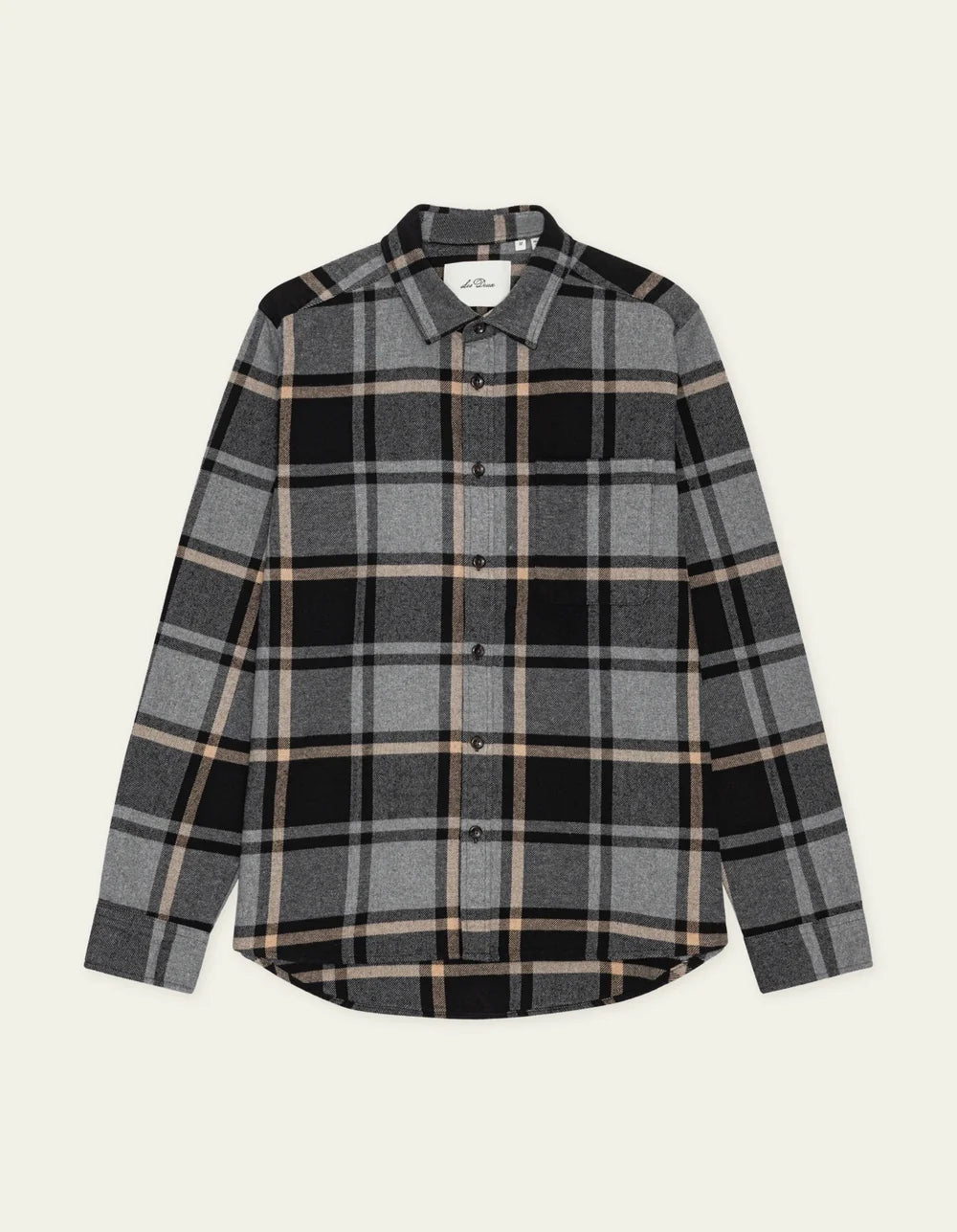 Les deux | Chemise en coton flanelle "Check" - Gris mélange