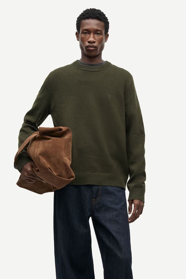 SAMSØE SAMSØE | Pull à col rond en laine "Sapatrick" - Vert