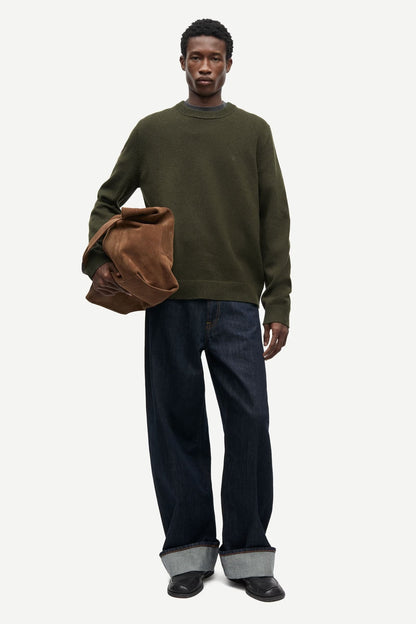 SAMSØE SAMSØE | Pull à col rond en laine "Sapatrick" - Vert
