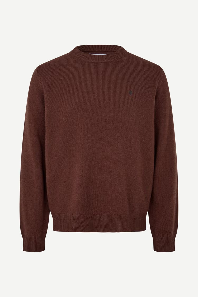 SAMSØE SAMSØE | Pull à col rond en laine "Sapatrick" - Bourgogne