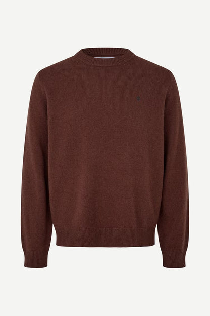 SAMSØE SAMSØE | Pull à col rond en laine "Sapatrick" - Bourgogne