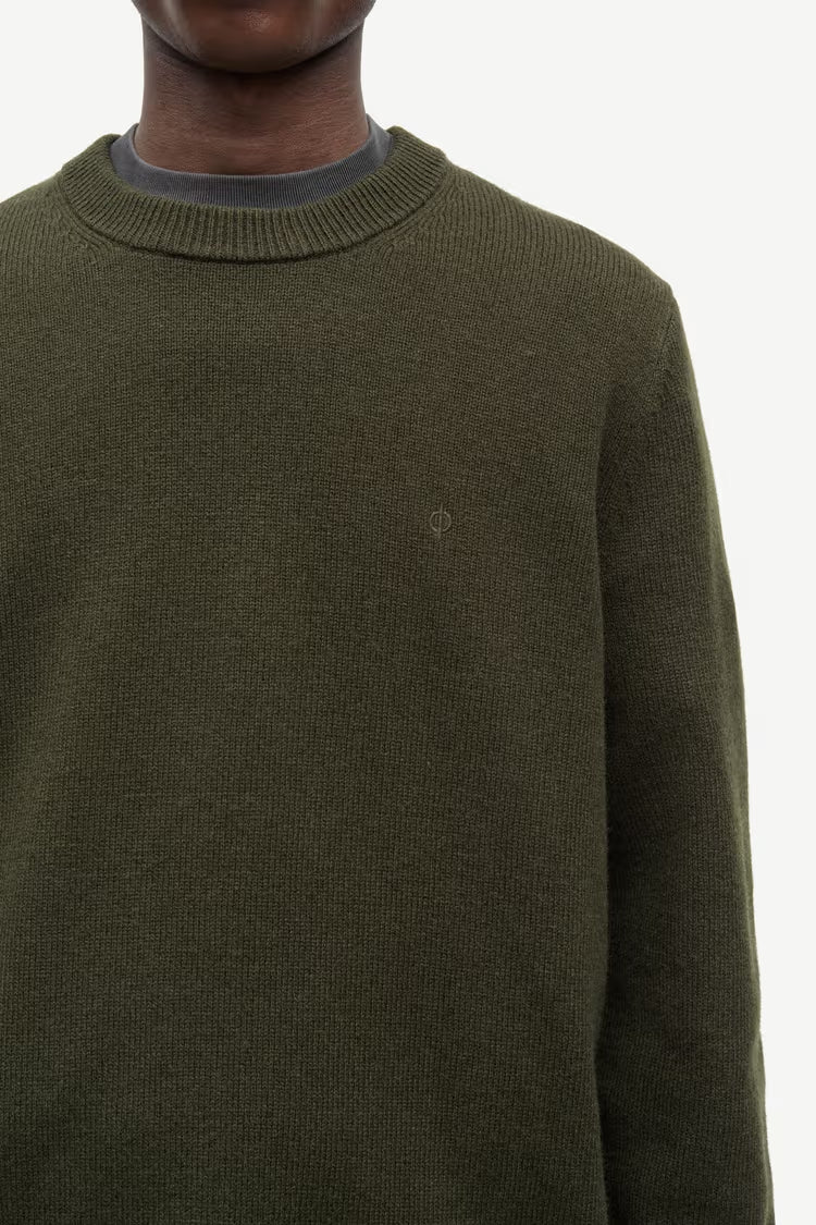 SAMSØE SAMSØE | Pull à col rond en laine "Sapatrick" - Vert