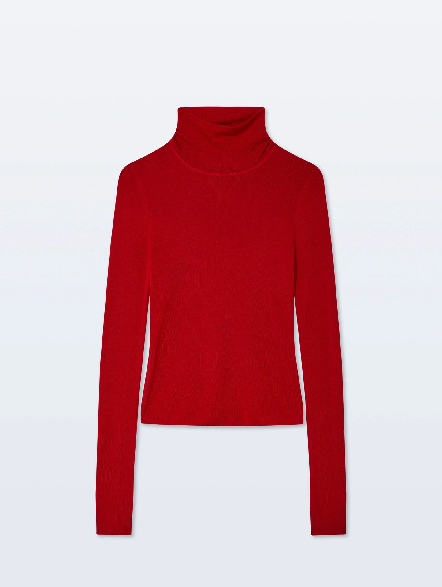 White + Warren |  Pull à col roulé ajusté en laine mérinos extra-fine - Rouge cardinal