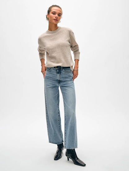 White + Warren |  Pull à col rond en cachemire - Taupe